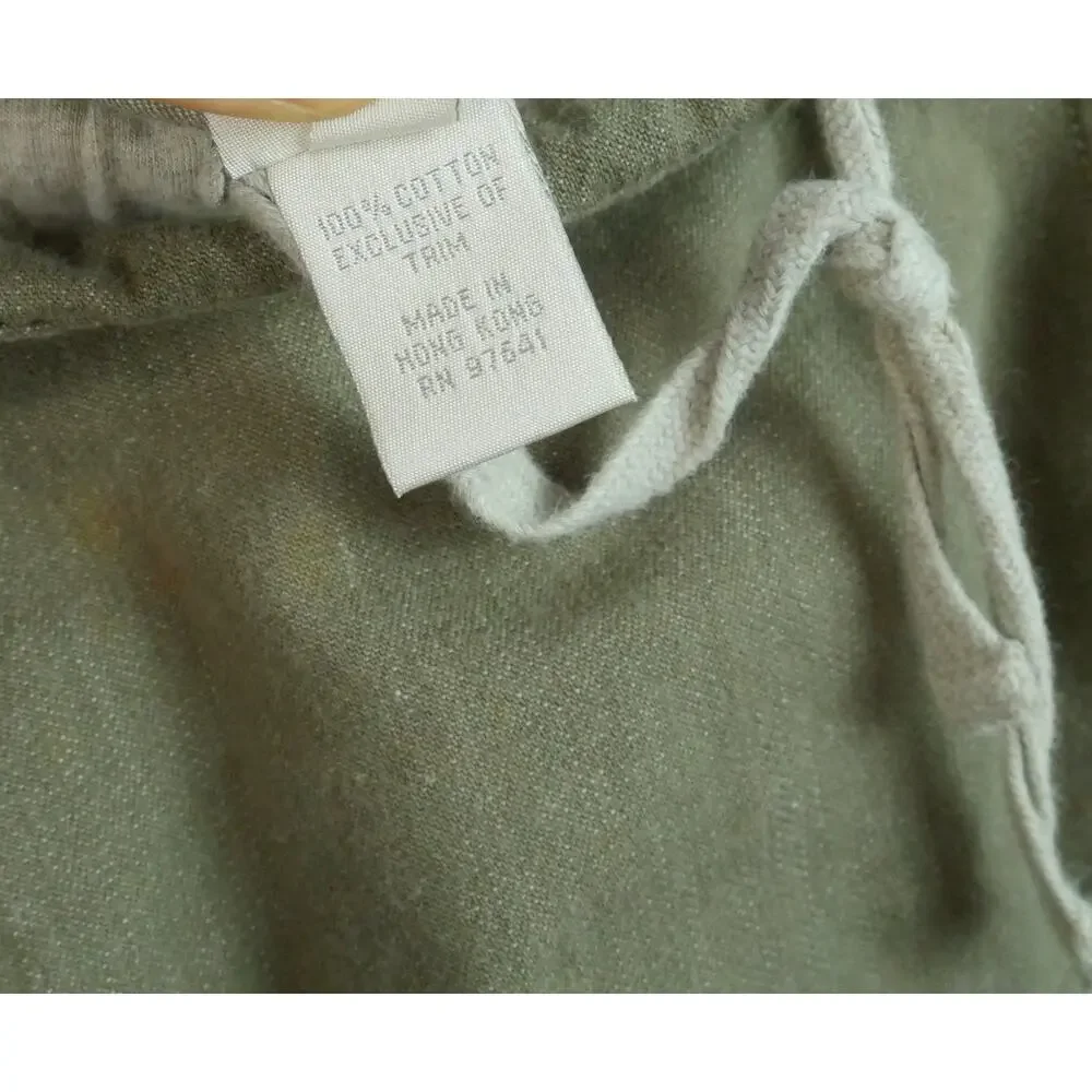 Vintage Medium Midi Skirt Olive Drab Low Rise Y2K 90s Granola Girl Grunge Cotton